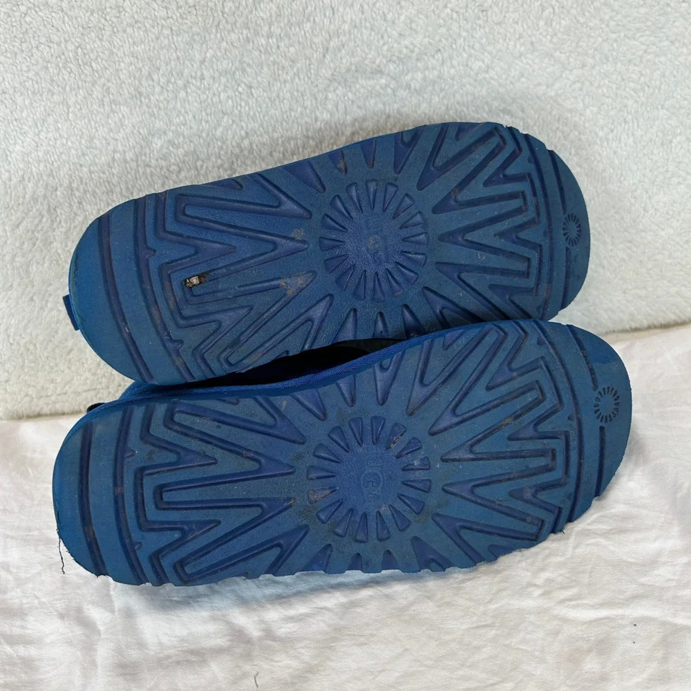 UGG Neumel Blue Suede‎ Shearling Elastic Strap Boots Mens 7